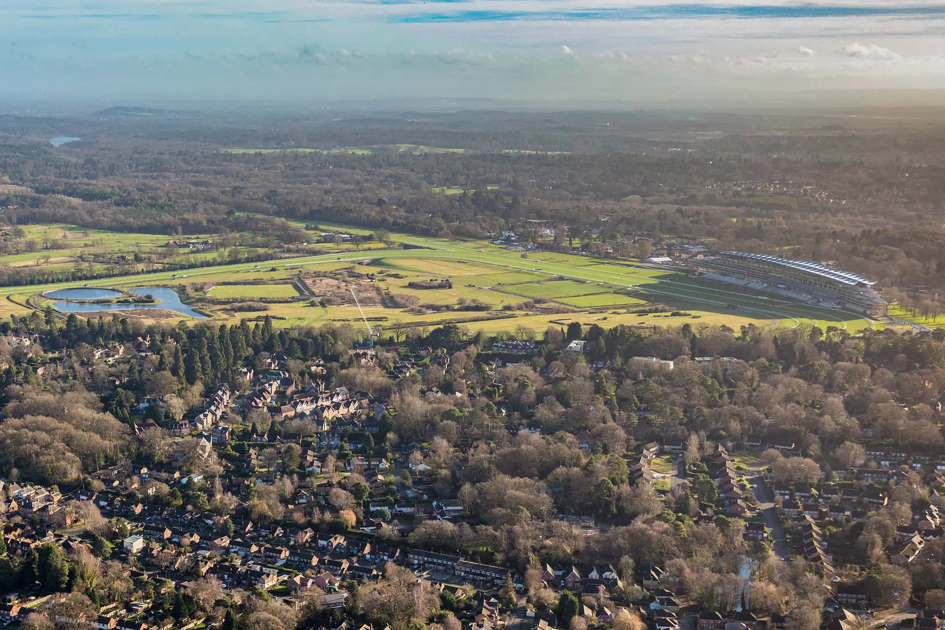 an aerial view of a city