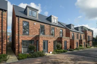 a row of brick houses